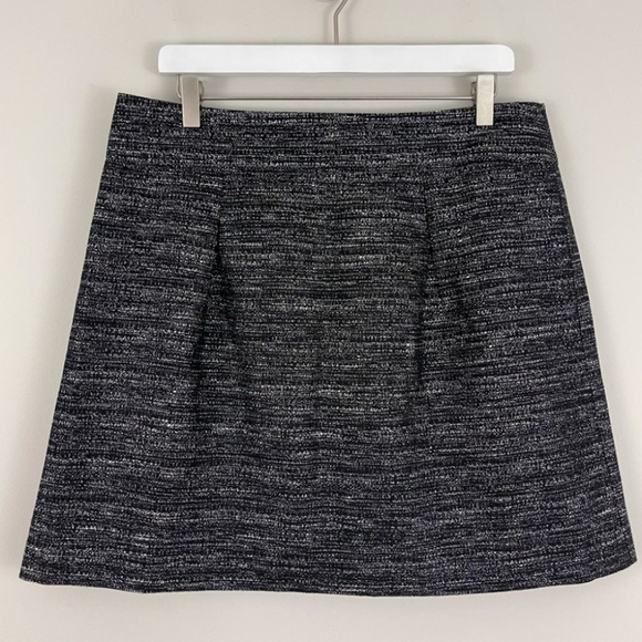 Ann Taylor Loft Black White Tweed with Metallic Thread Above Knee Skirt Size 2 - Picture 2 of 14